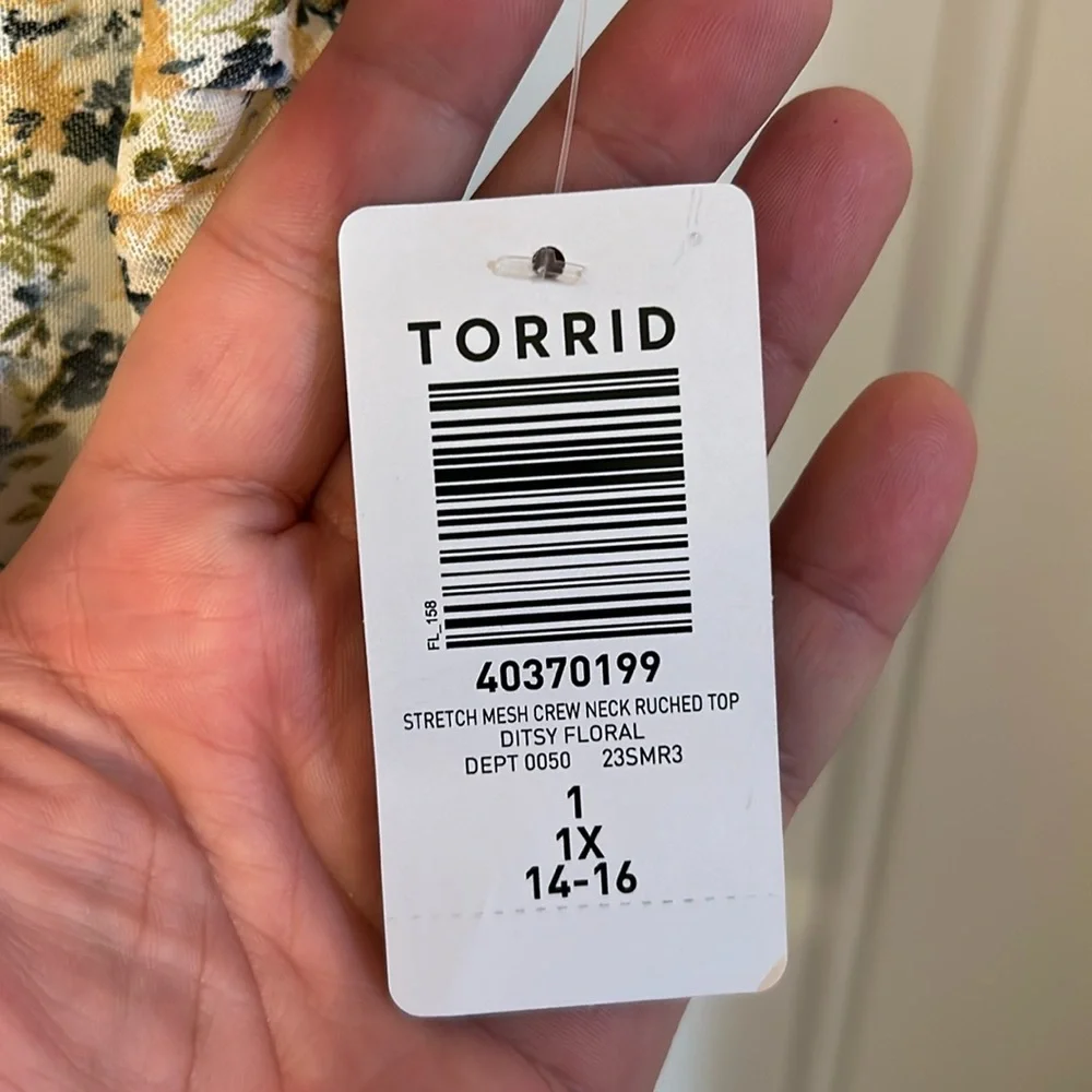 NWT Torrid stretch mesh ruched top, Torrid size 1 - Picture 3 of 7
